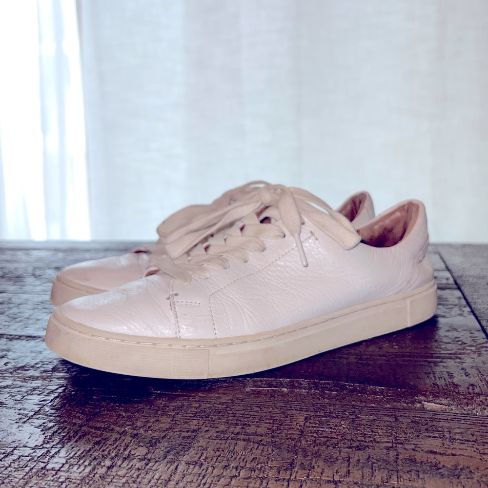 Frye Womens White Leather Sneaker